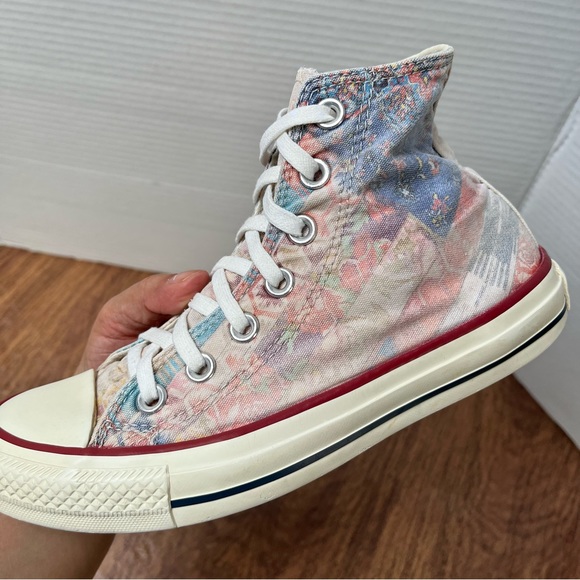 Converse High Top Faded BoHo Floral Patchwork Sneakers Size 6 - Picture 10 of 15